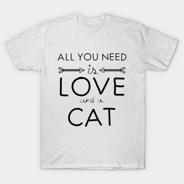 All you need is love : Cat T-Shirt by PolygoneMaste
